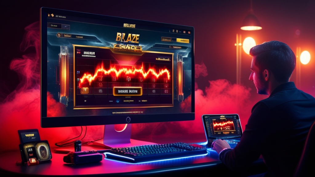 Tela do Blaze Crash em modo demo com gráfico subindo em ambiente de cassino escuro