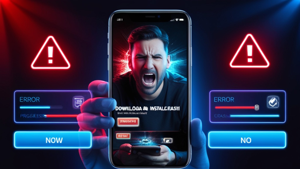 Celular com erro de download e instalação do Blaze Crash no Android